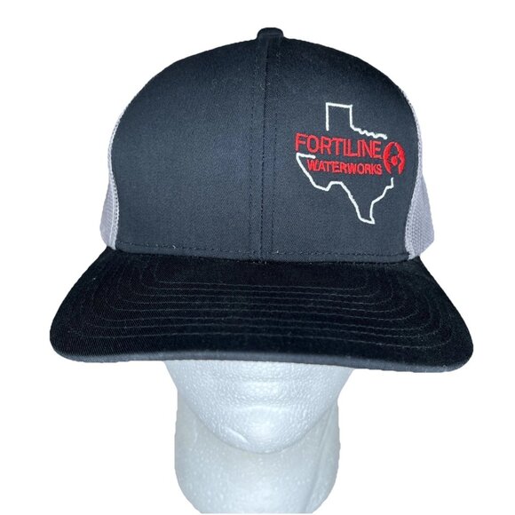 Fortline Waterworks Trucker Hat Black Gray Cap Pacific Snapback - Picture 1 of 10